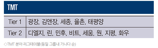 리걸타임즈 2025 TMT 분야 리그테이블